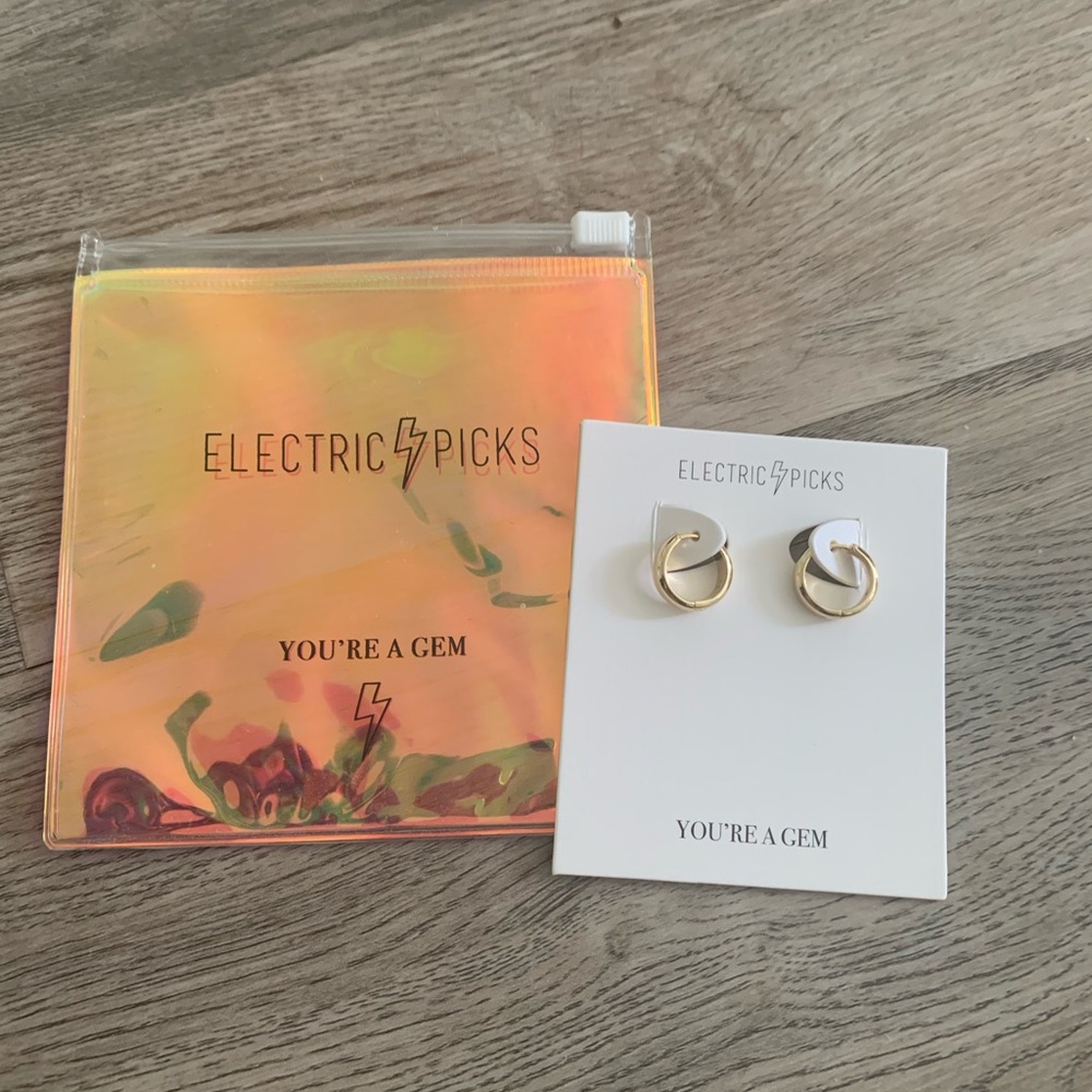 New Electric Picks Hoop Earrings Gold Colour You’re A Gem